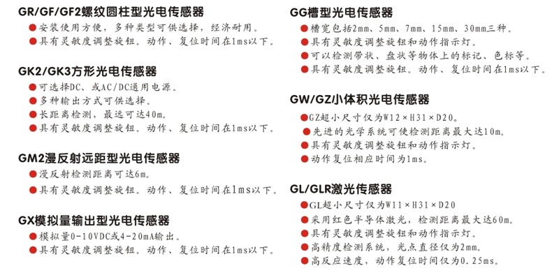 光電傳感器 臺灣CORON超榮光電傳感器